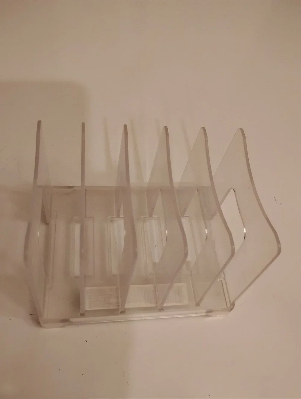 Clear Acrylic Office/Kitchen Organizer Rack - Multi-(5) Slot Storage